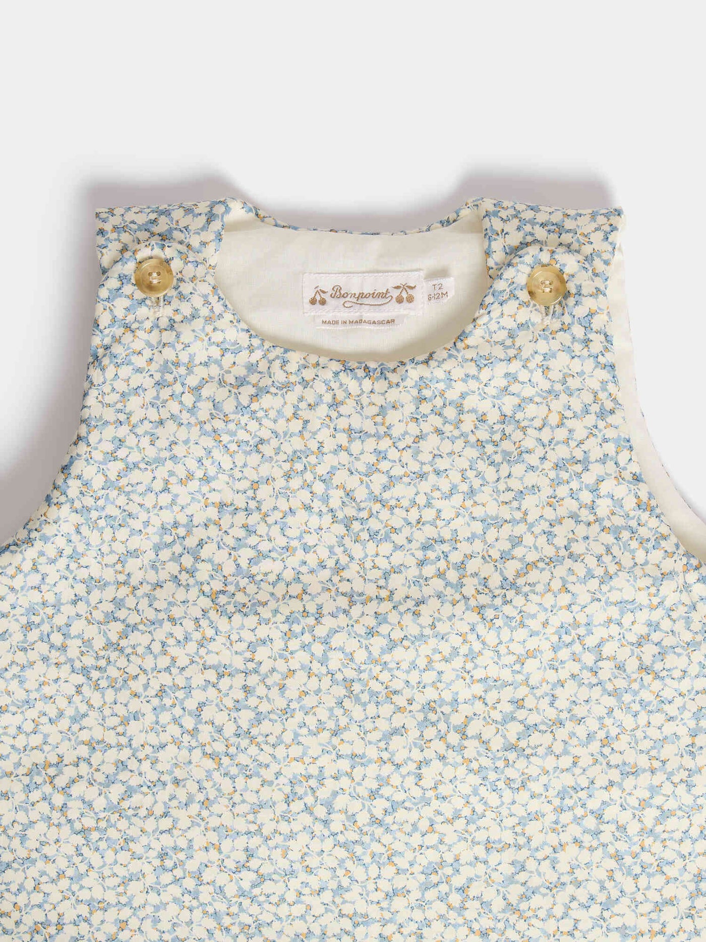 Joujou sleeping bag in blue Liberty organic cotton fabric