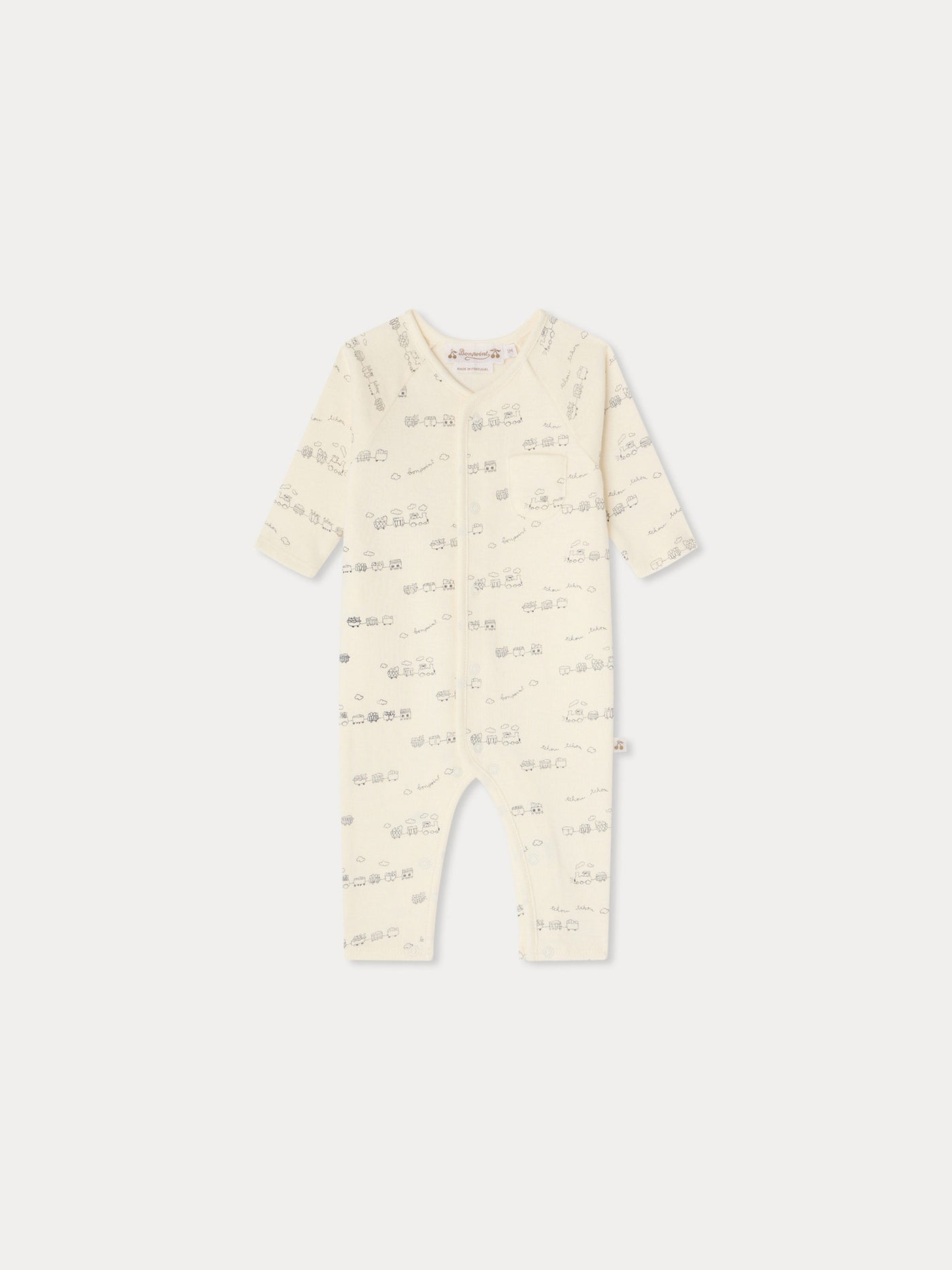 Georget pyjamas with train print in organic cotton