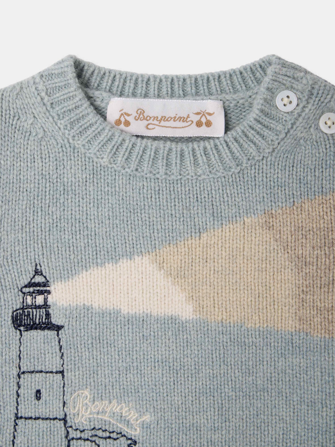 Leandre set with lighthouse motif in wool
