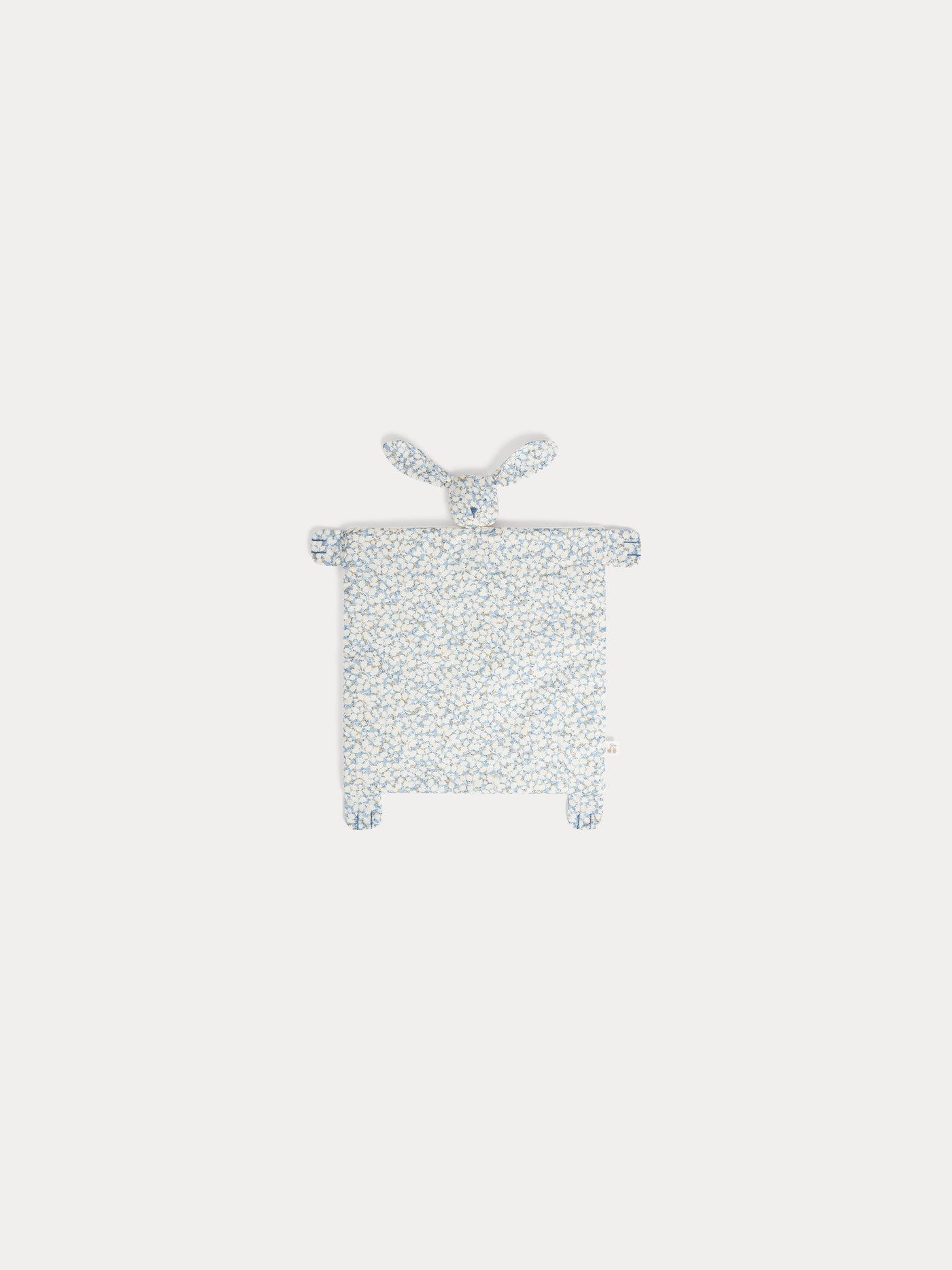 Mimou rabbit-head comforter in blue Liberty organic cotton fabric