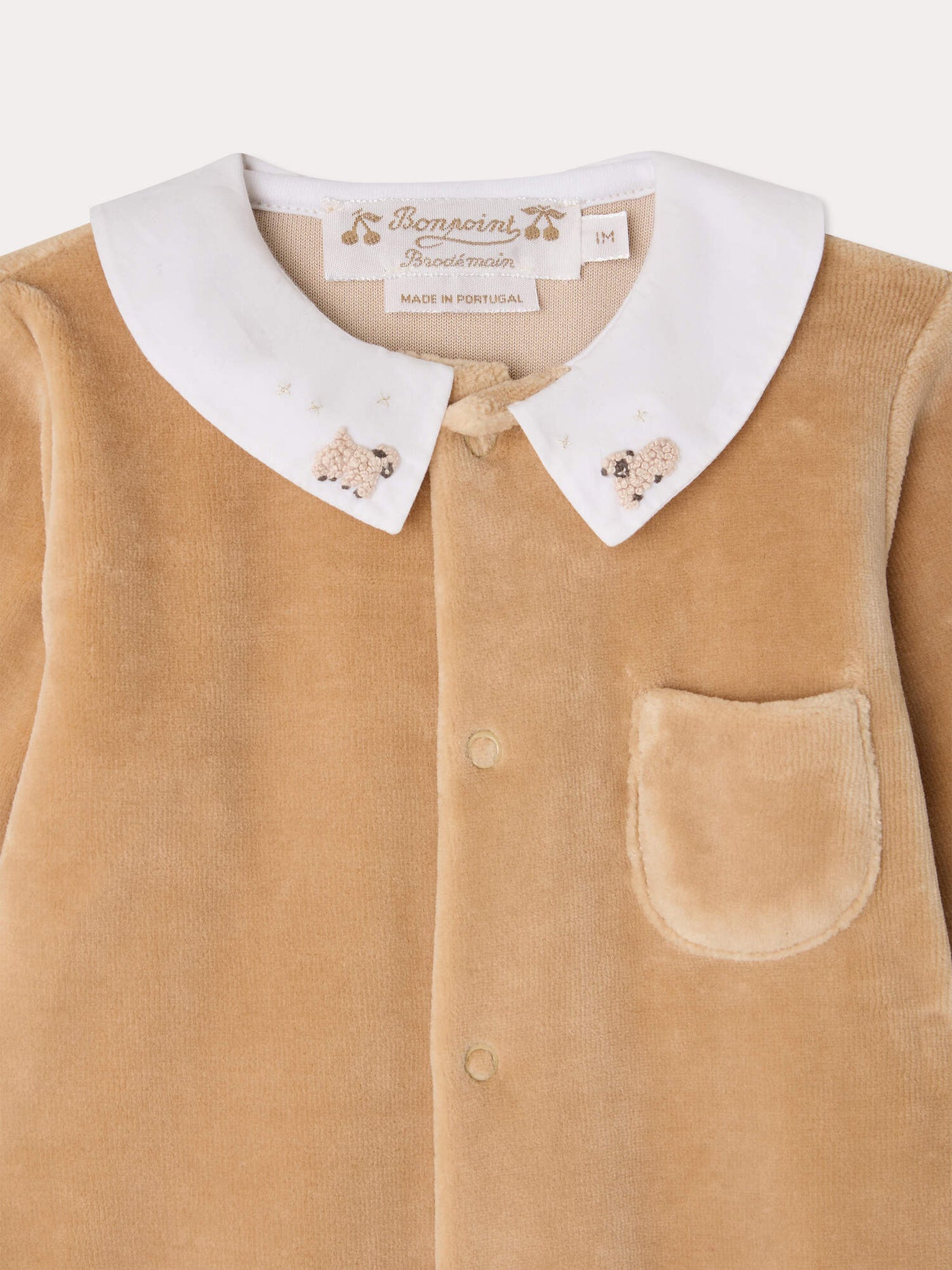 Tilouan pyjamas with embroidered sheep collar in organic cotton