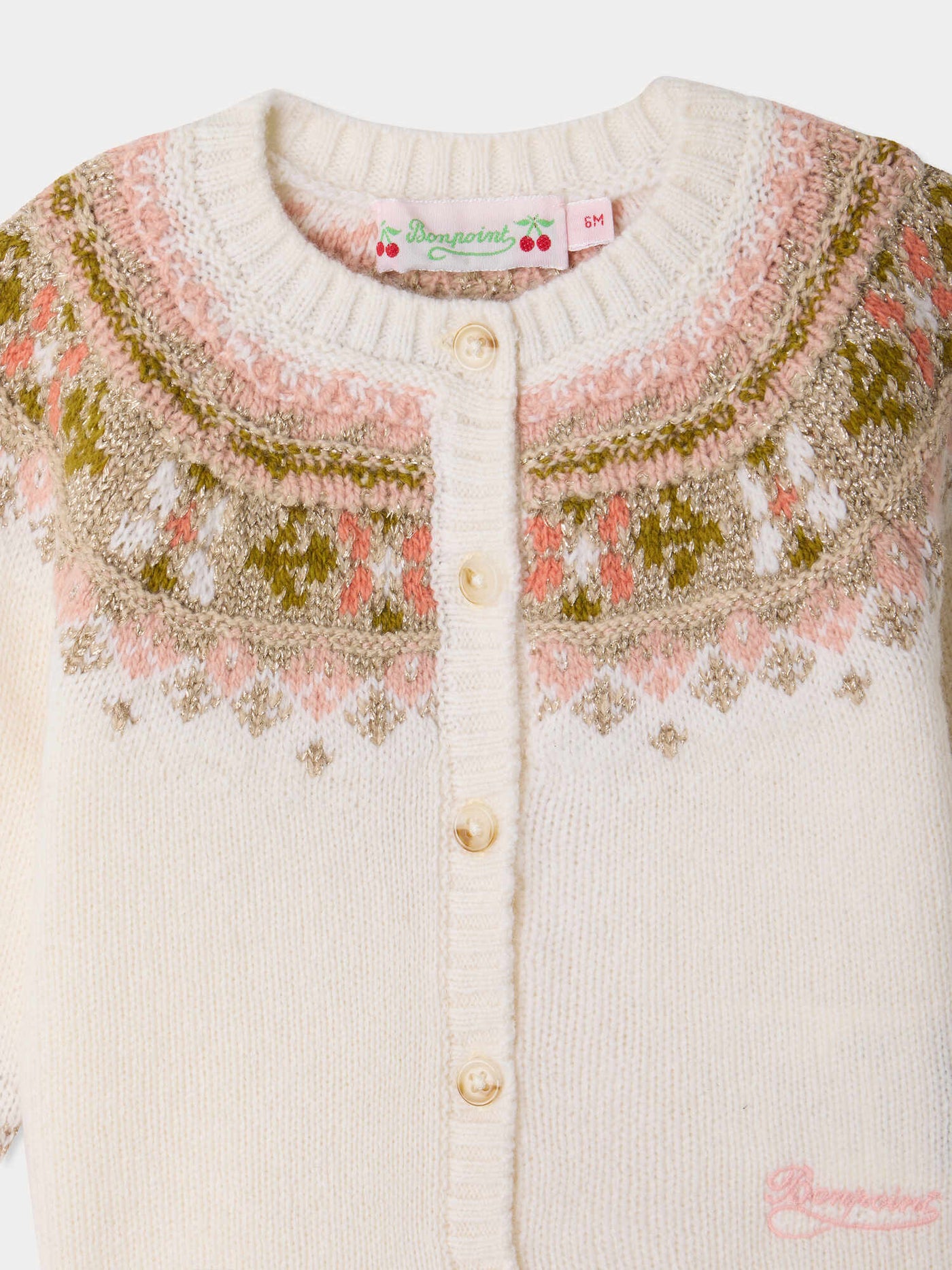 Maylia baby cardigan with jacquard print