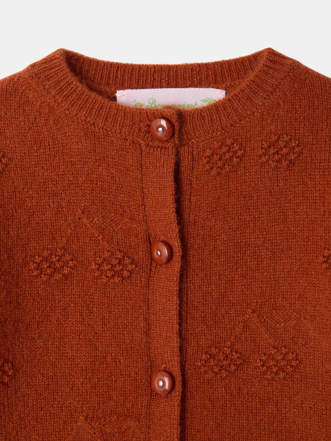 Tibile baby cardigan with cherries in cashmere