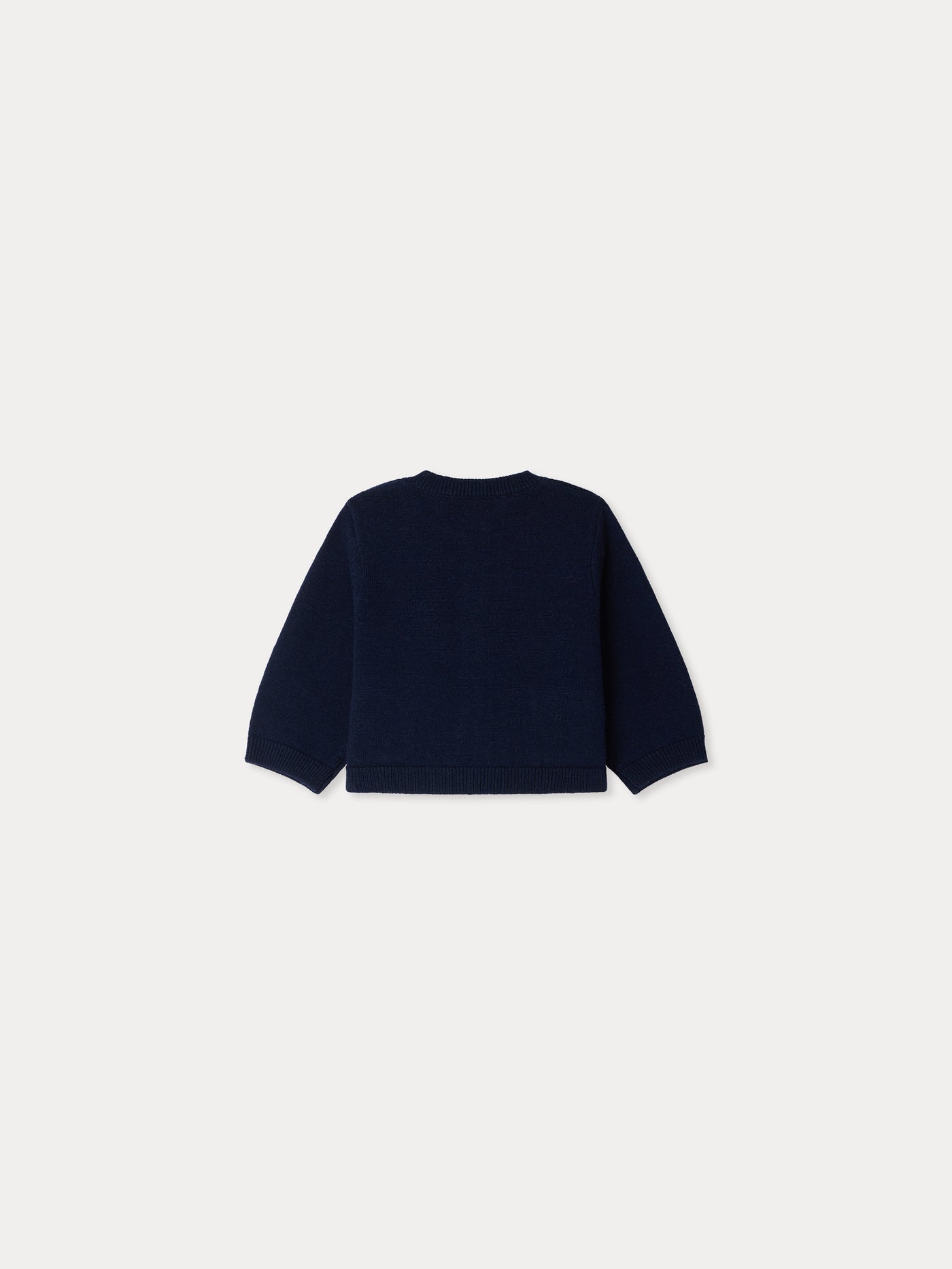 Bonpoint x MoMA Mibou baby cardigan with intarsia flower