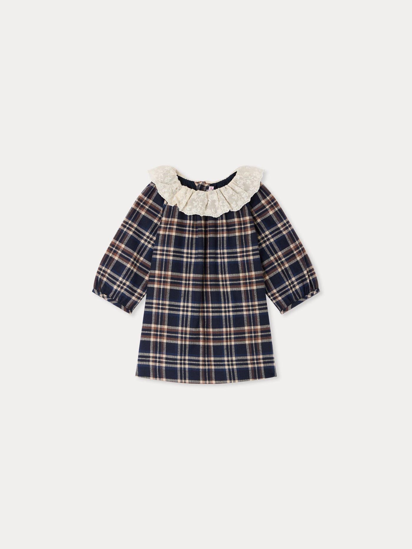 Flavili checked baby dress in organic cotton
