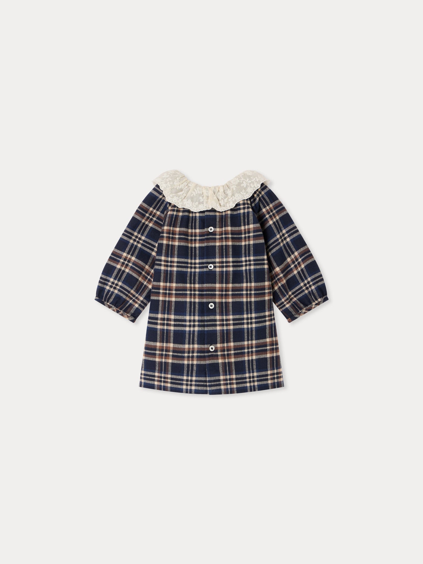 Flavili checked baby dress in organic cotton