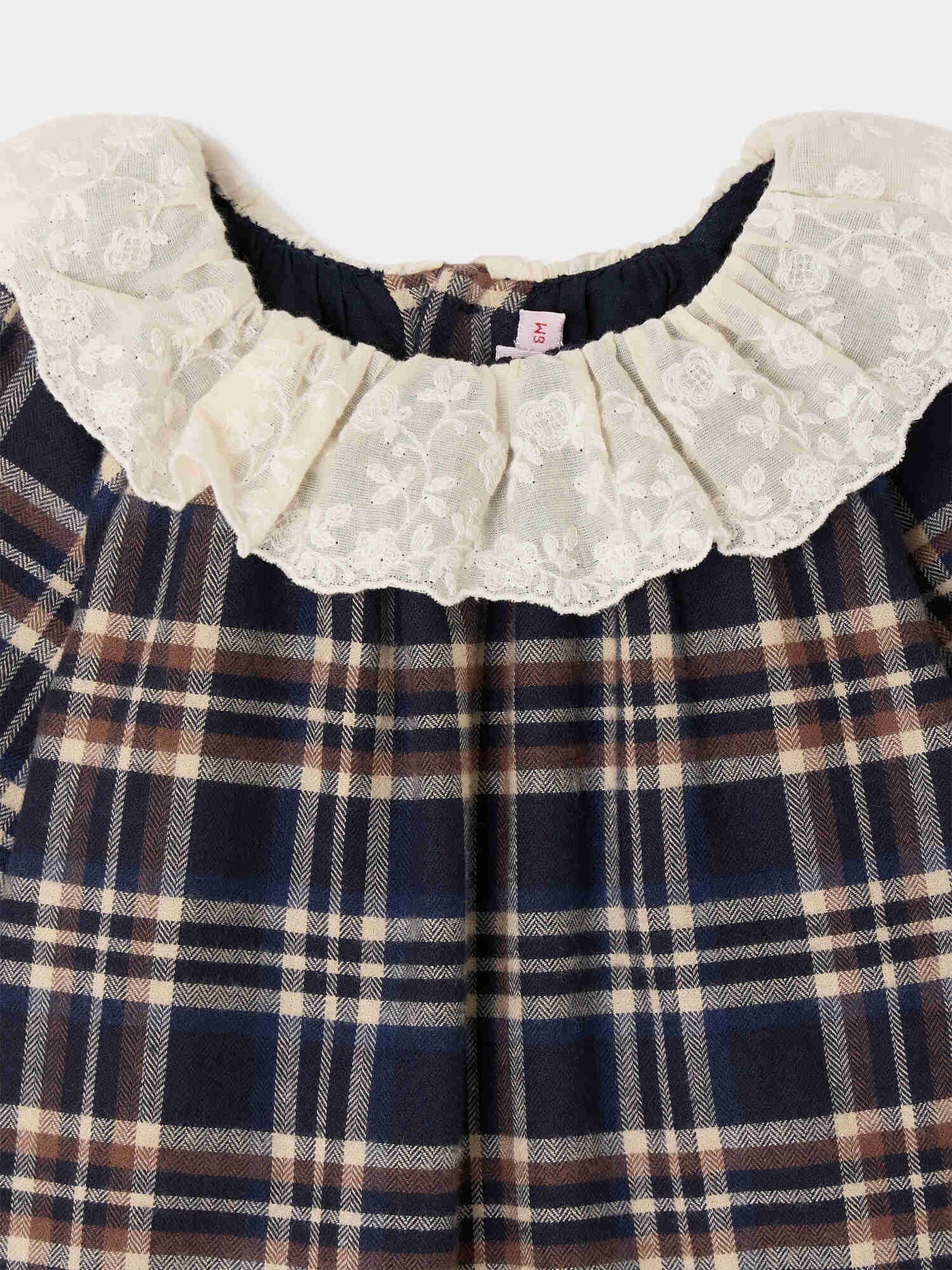 Flavili checked baby dress in organic cotton