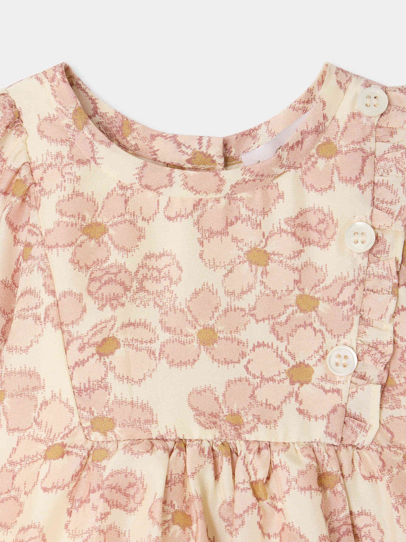 Maelia baby dress with floral print in silk