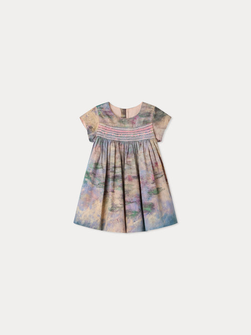Bonpoint x MoMA Maruska baby dress smocked and hand-embroidered in organic cotton