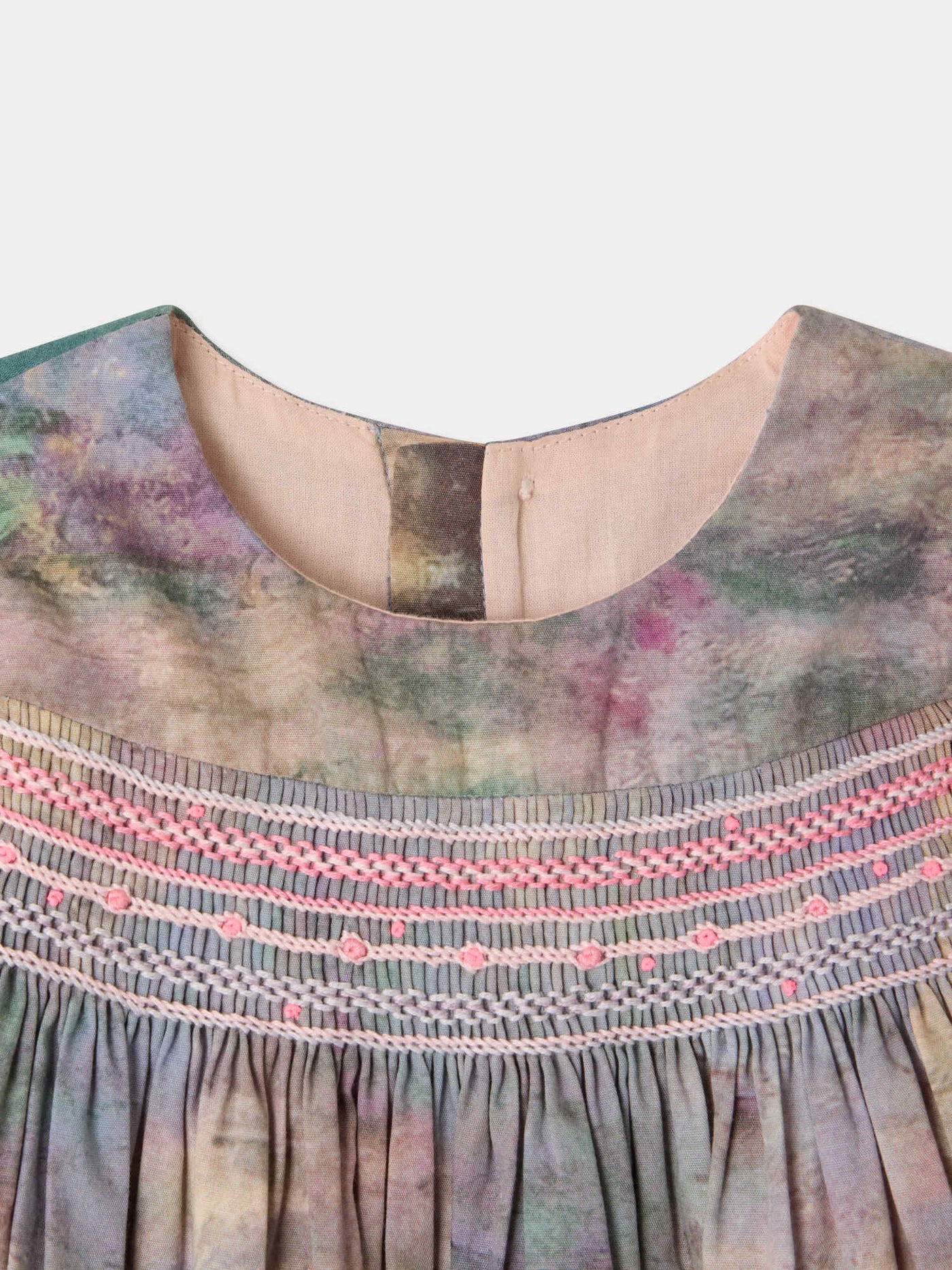 Bonpoint x MoMA Maruska baby dress smocked and hand-embroidered in organic cotton