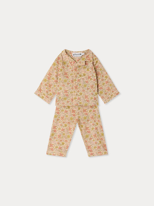 Badinerie baby pyjamas in organic cotton with Liberty print