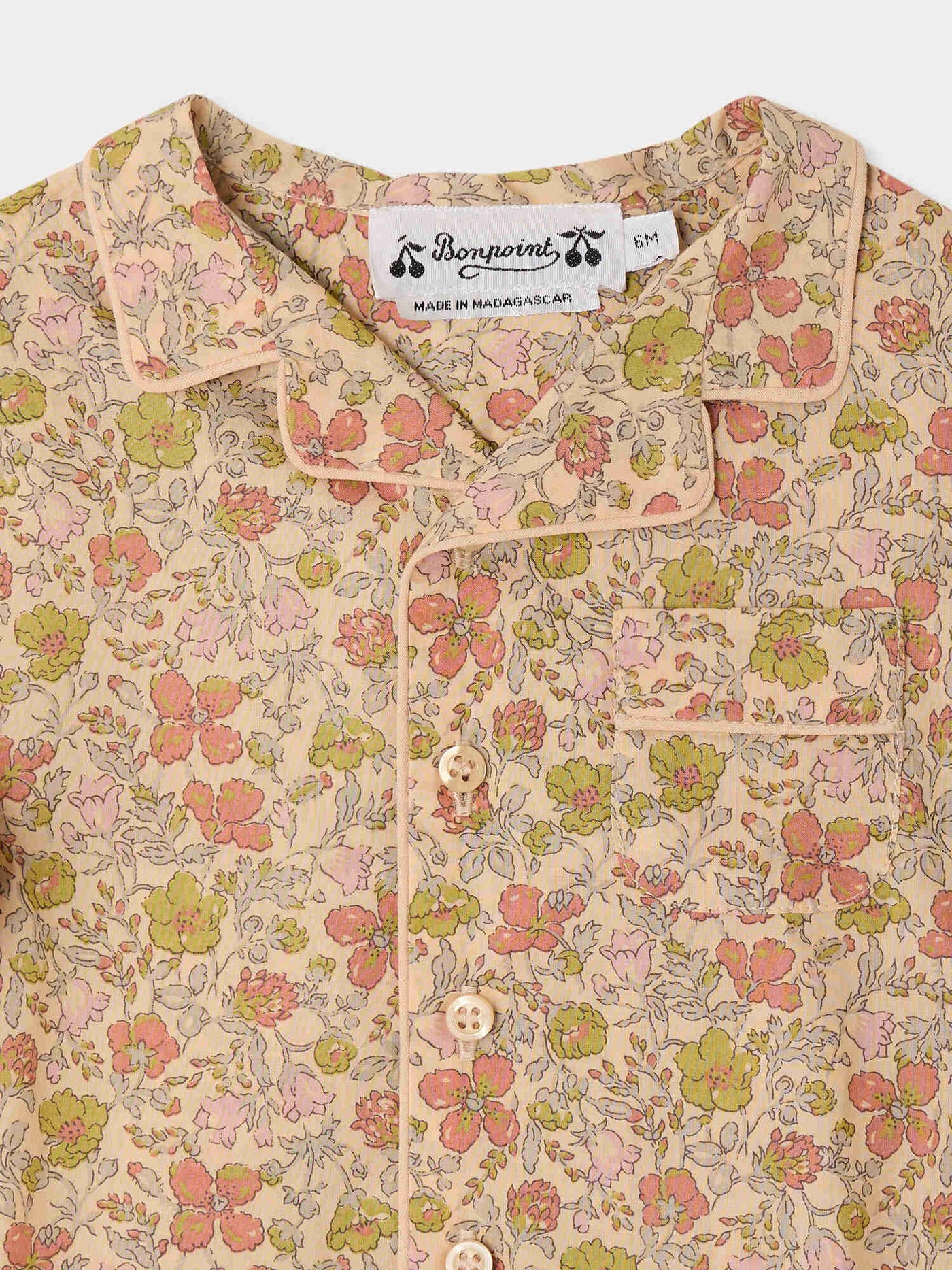 Badinerie baby pyjamas in organic cotton with Liberty print