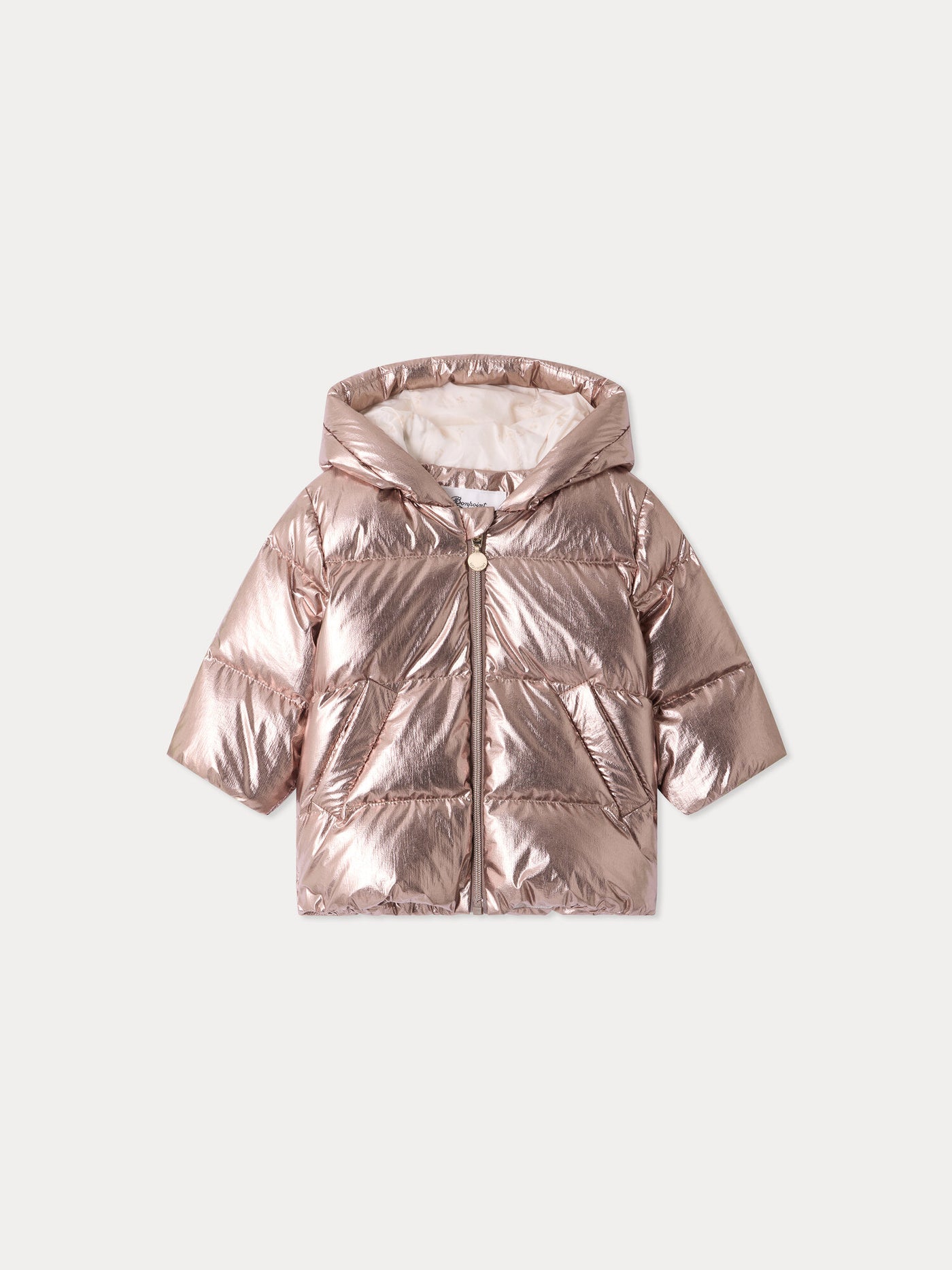 Baby padded jacket Bozen water-repellent metallic with hood