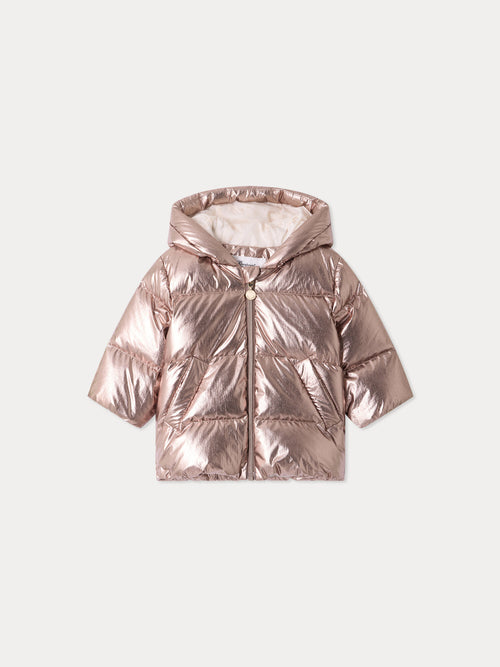 Baby padded jacket Bozen water-repellent metallic with hood