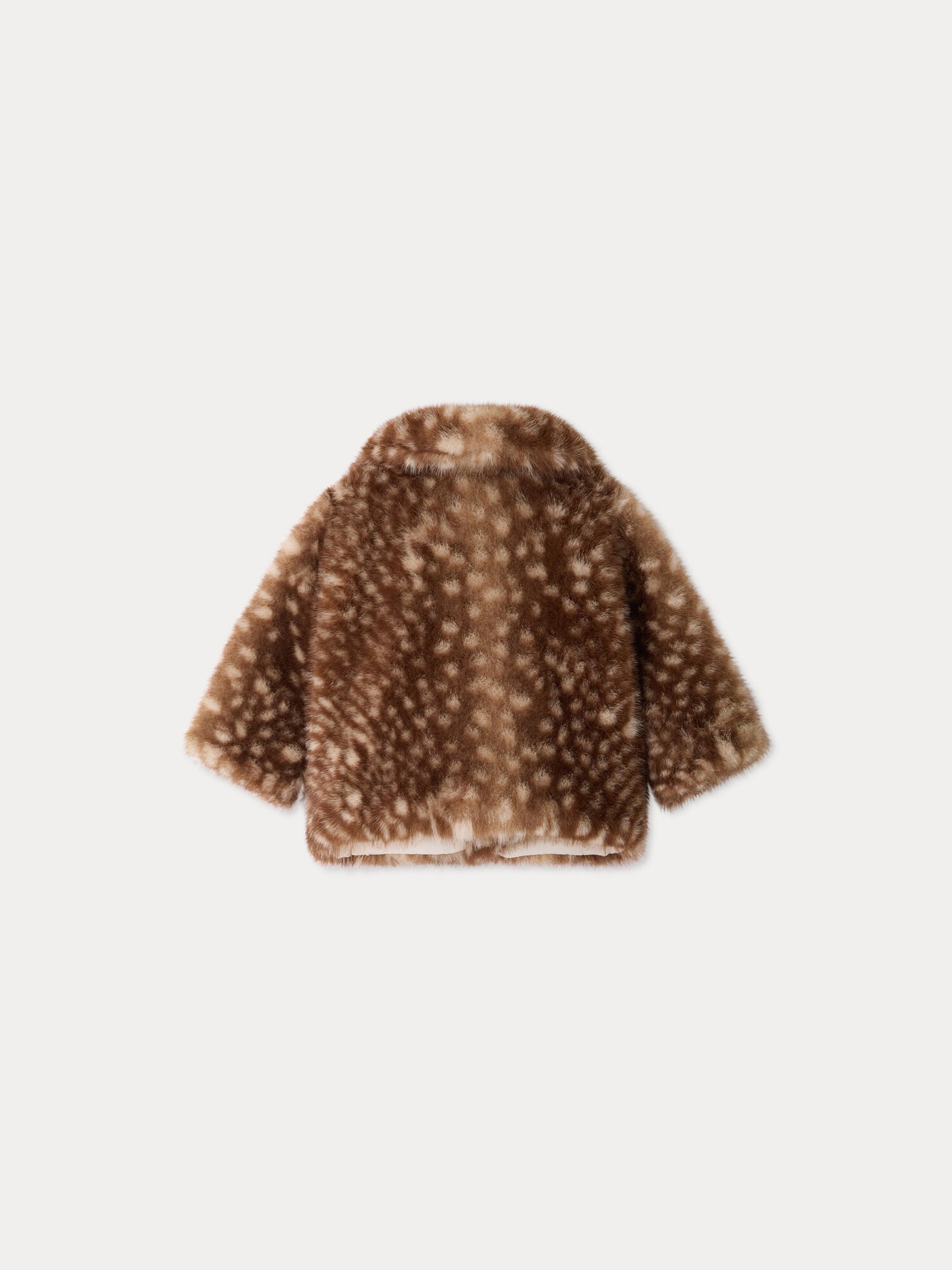 Douceur baby coat with fawn motif in faux fur