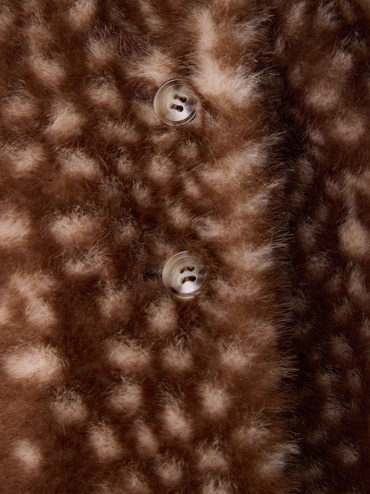 Douceur baby coat with fawn motif in faux fur