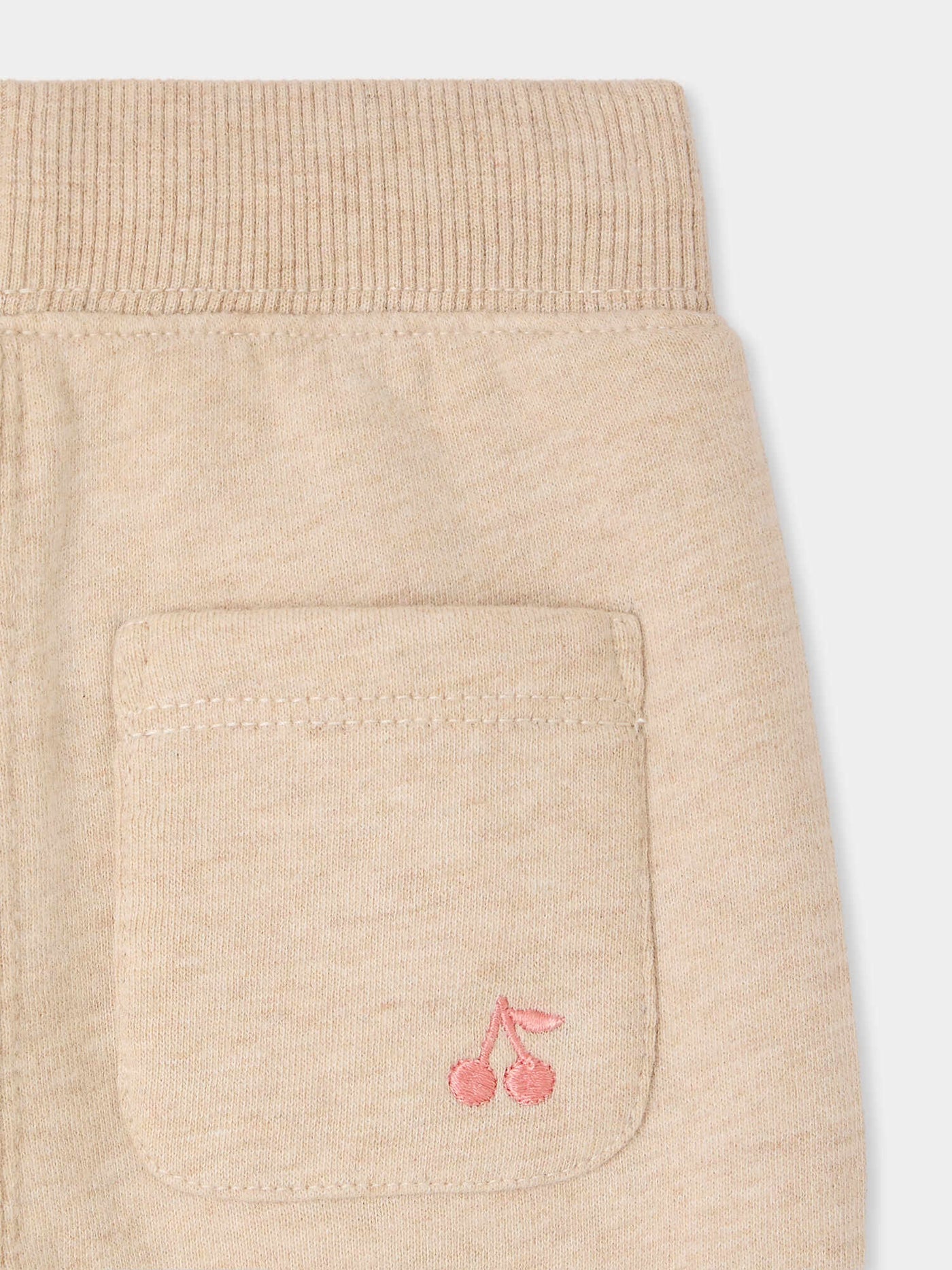 Bambo baby beige jogging bottoms in organic cotton