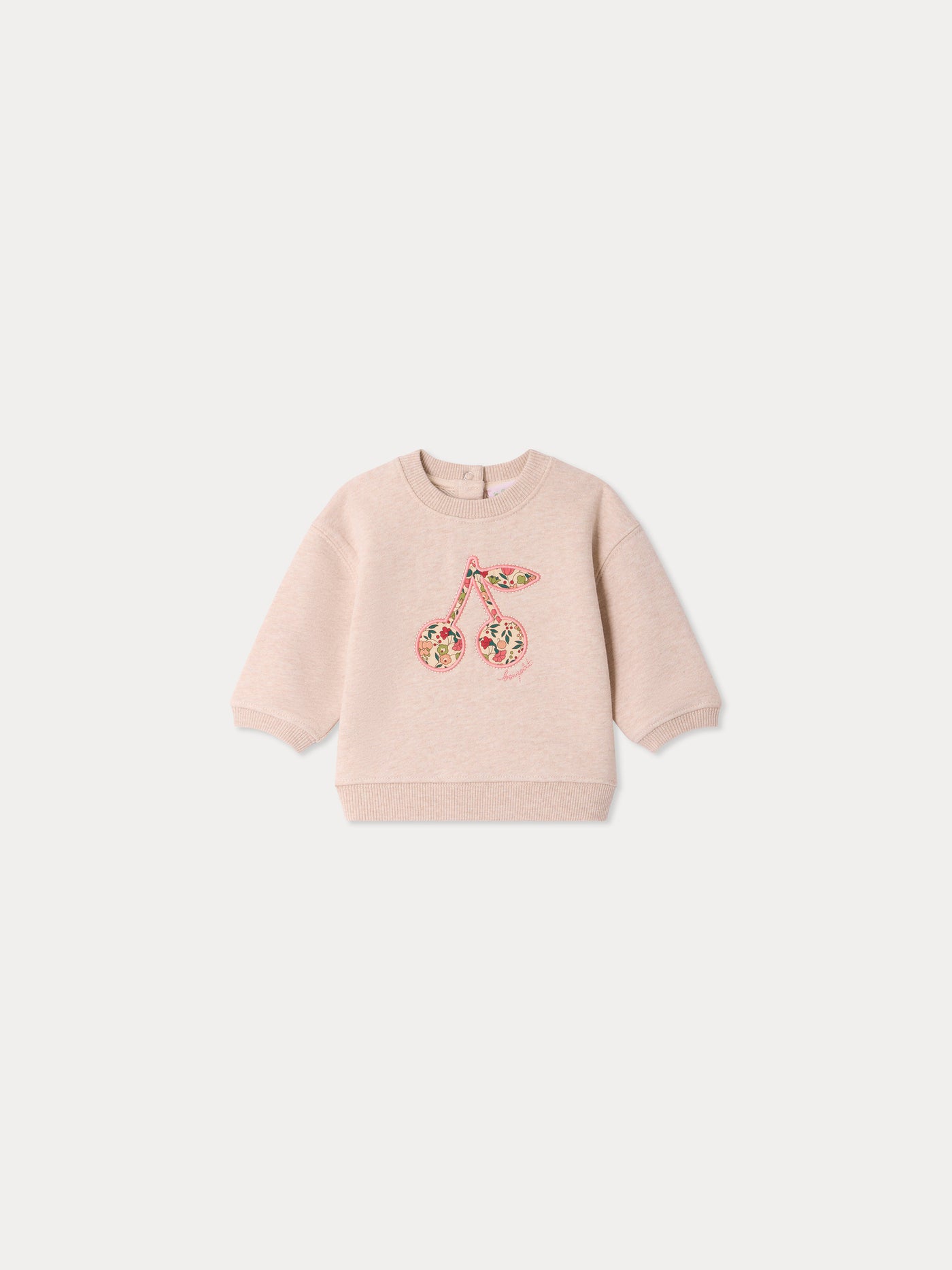 Baby sweatshirt Dahlia in organic cotton with Liberty fabric cherry print