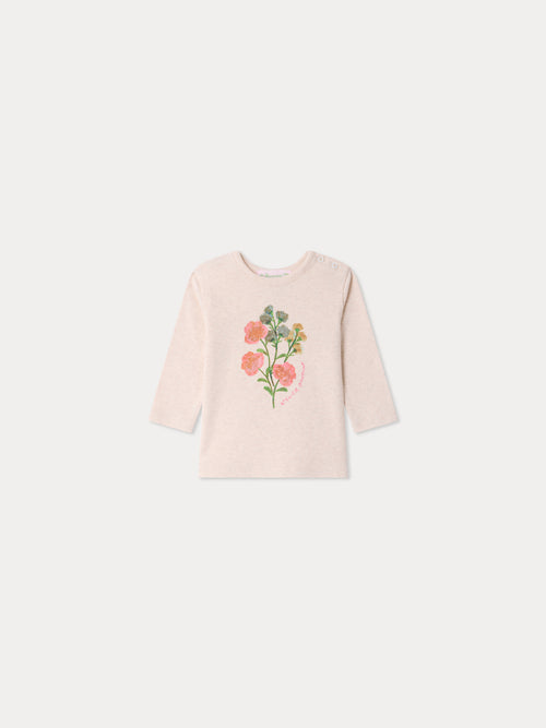 Tahsina baby t-shirt with flower print in organic cotton