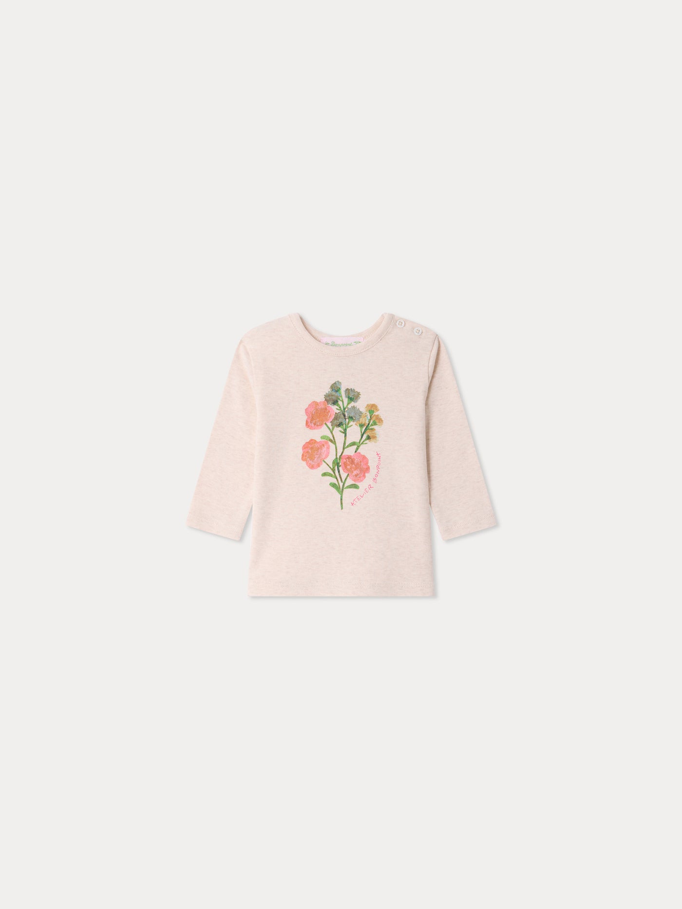 Tahsina baby t-shirt with flower print in organic cotton