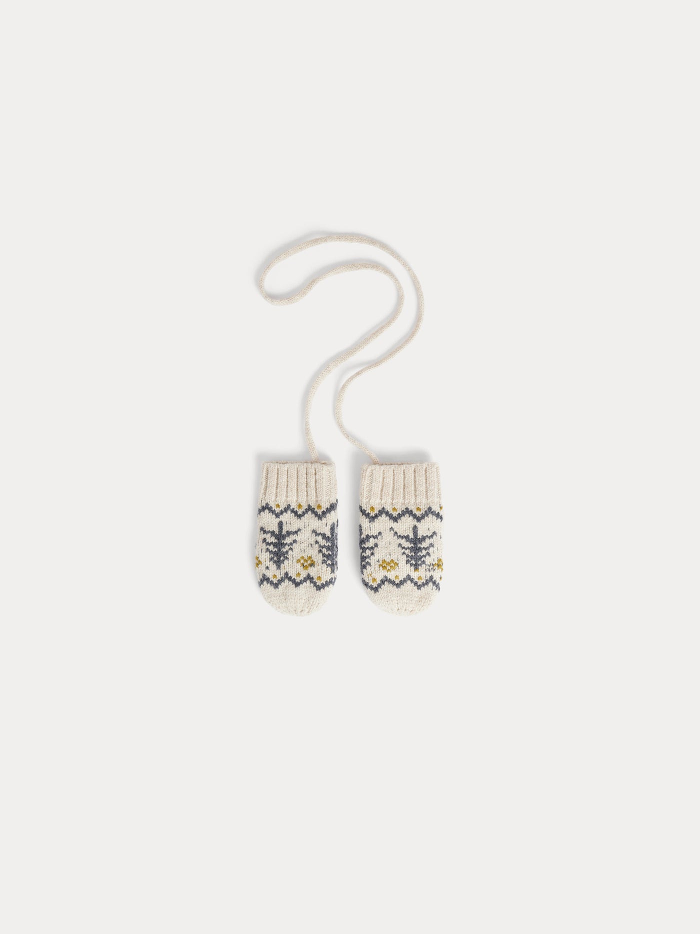 Thuri baby mittens with jacquard pattern and drawstring