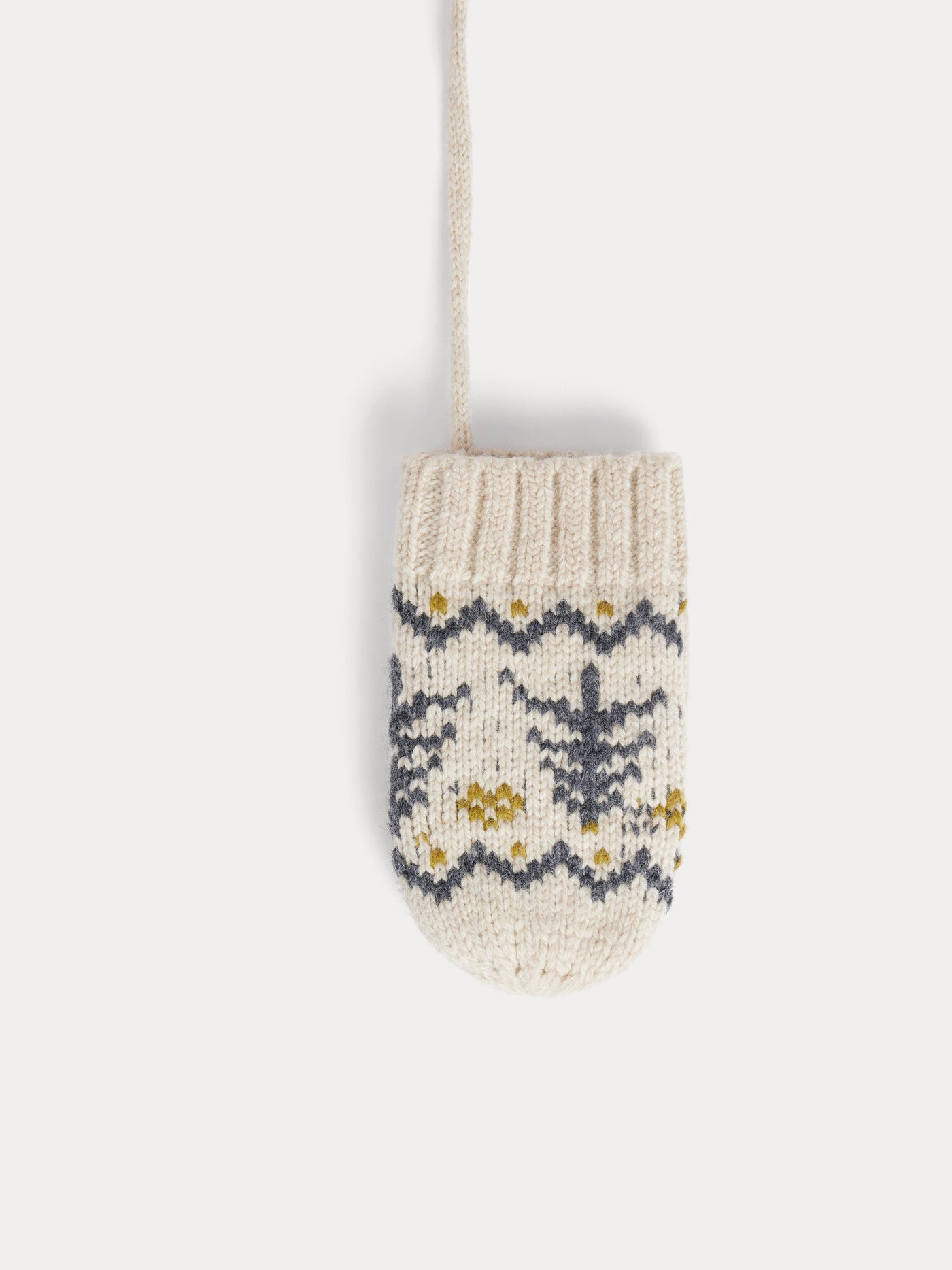 Thuri baby mittens with jacquard pattern and drawstring
