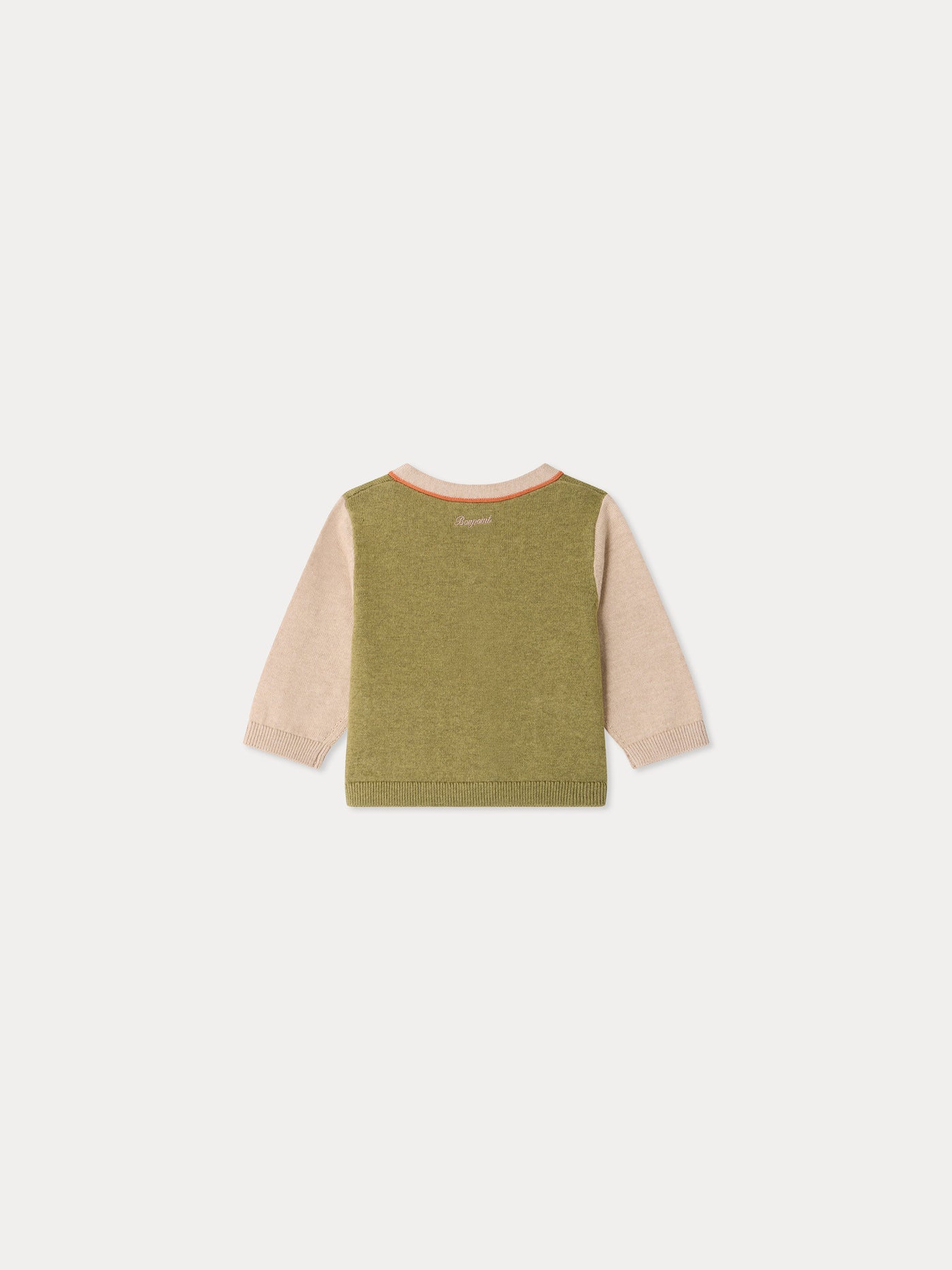 Tahiel V-neck baby cardigan in organic cotton and cashmere