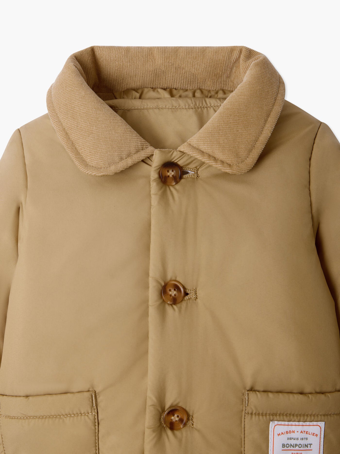 Joseph baby quilted jacket with velvet collar