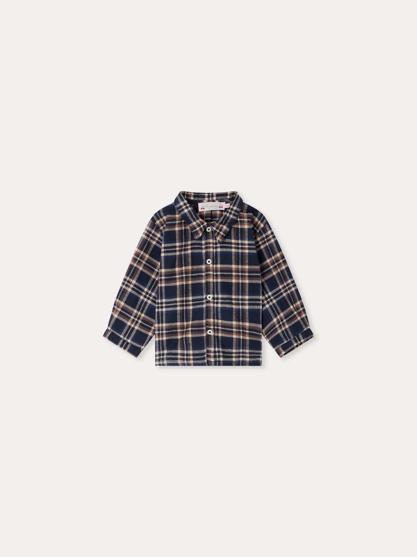 Nathan baby checked shirt in organic cotton