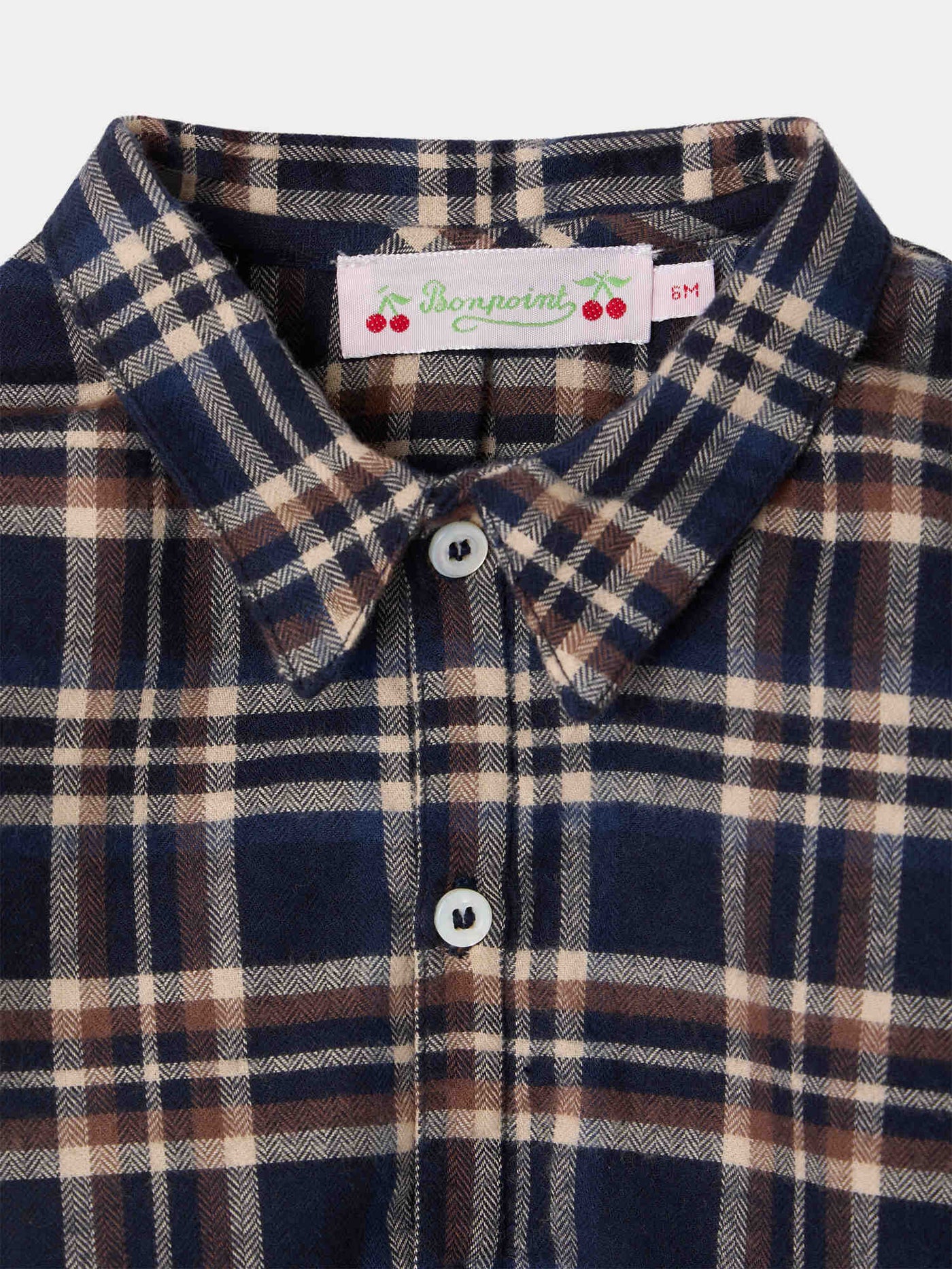 Nathan baby checked shirt in organic cotton