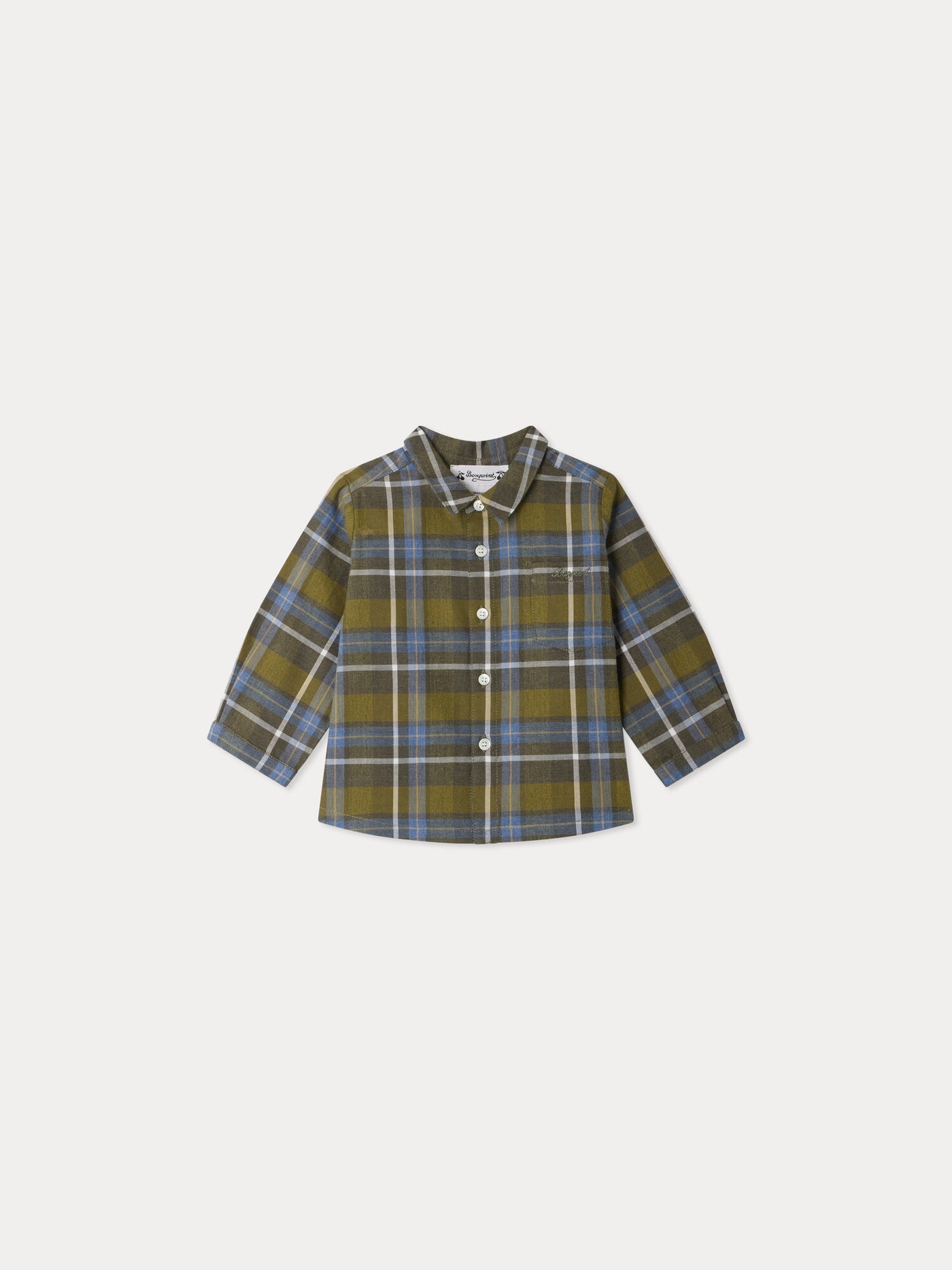 Migillo baby shirt checked with embroidered pocket