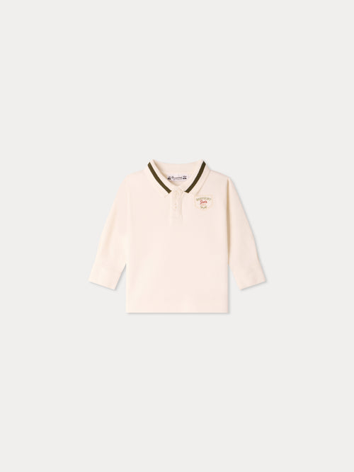Mino baby polo shirt in jersey embroidered with coat of arms
