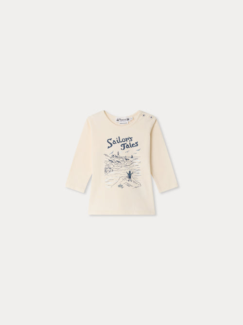 Tahsin baby T-shirt with Sailor print in organic cotton