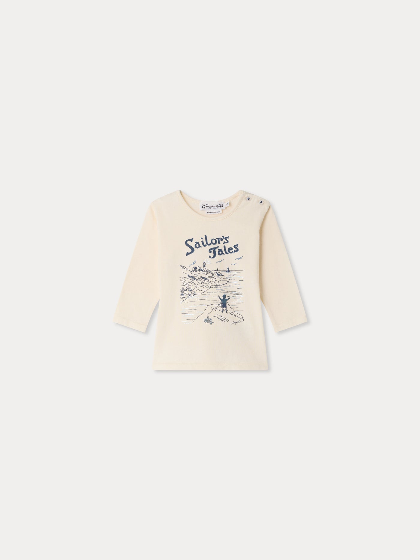 Tahsin baby T-shirt with Sailor print in organic cotton