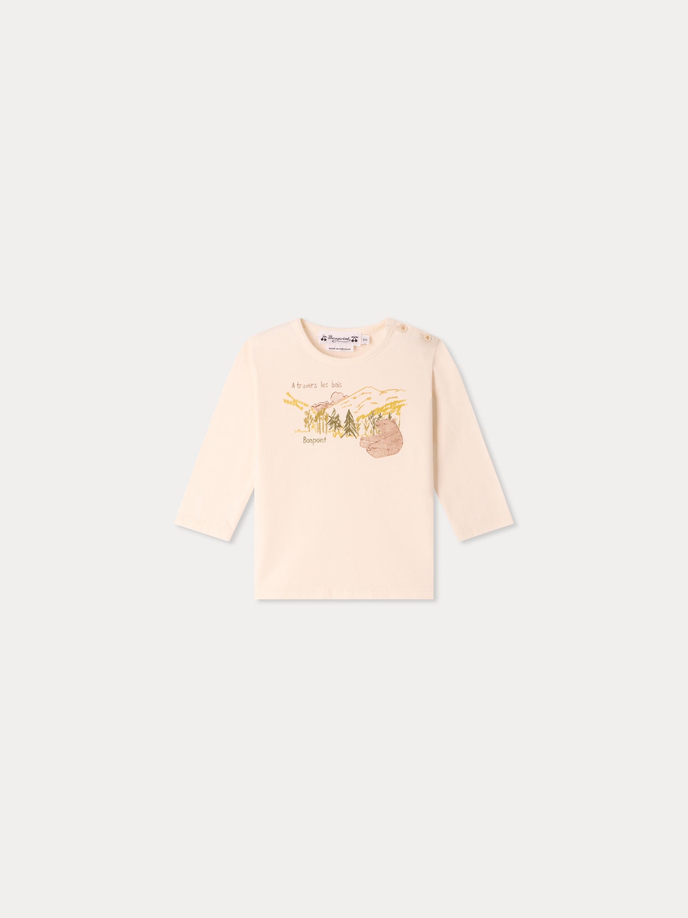Tahsin baby t-shirt with bear print in organic cotton