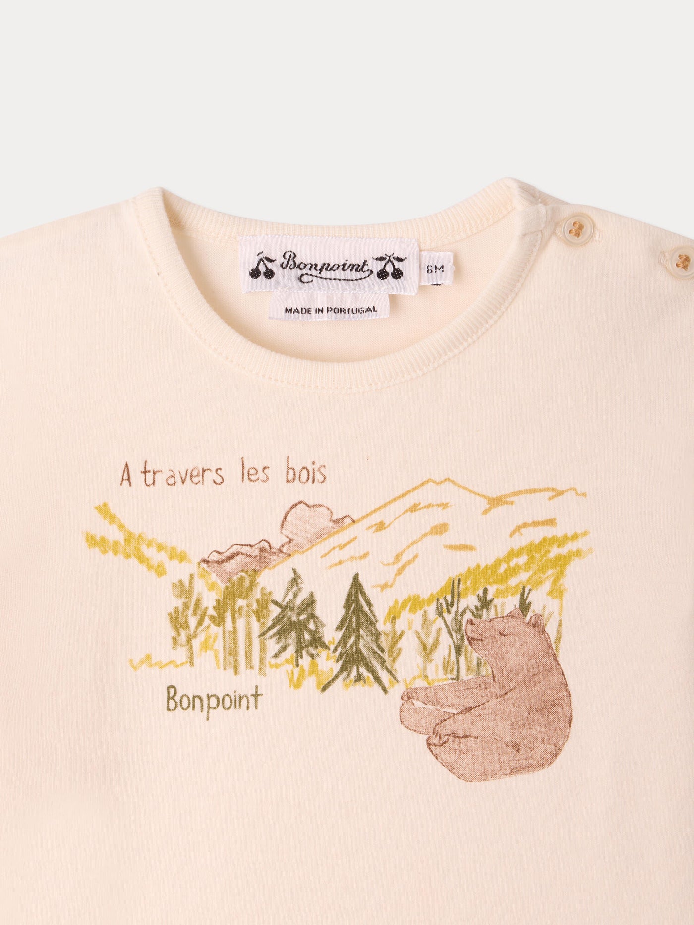 Tahsin baby t-shirt with bear print in organic cotton