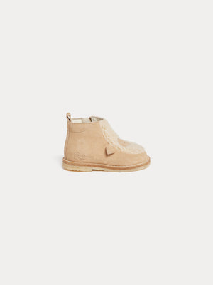 Mike first-steps derby shoes in suede and faux fur