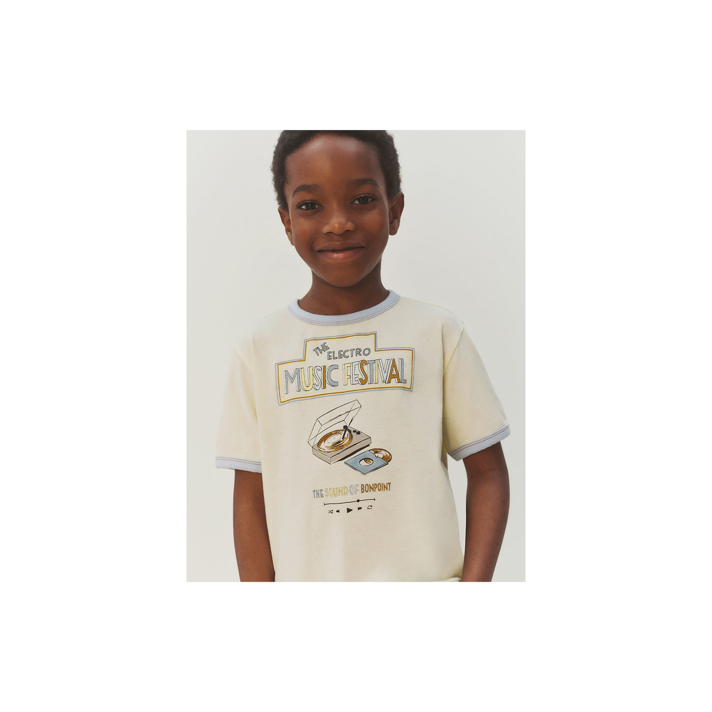 Akiva vinyl print t-shirt in organic cotton