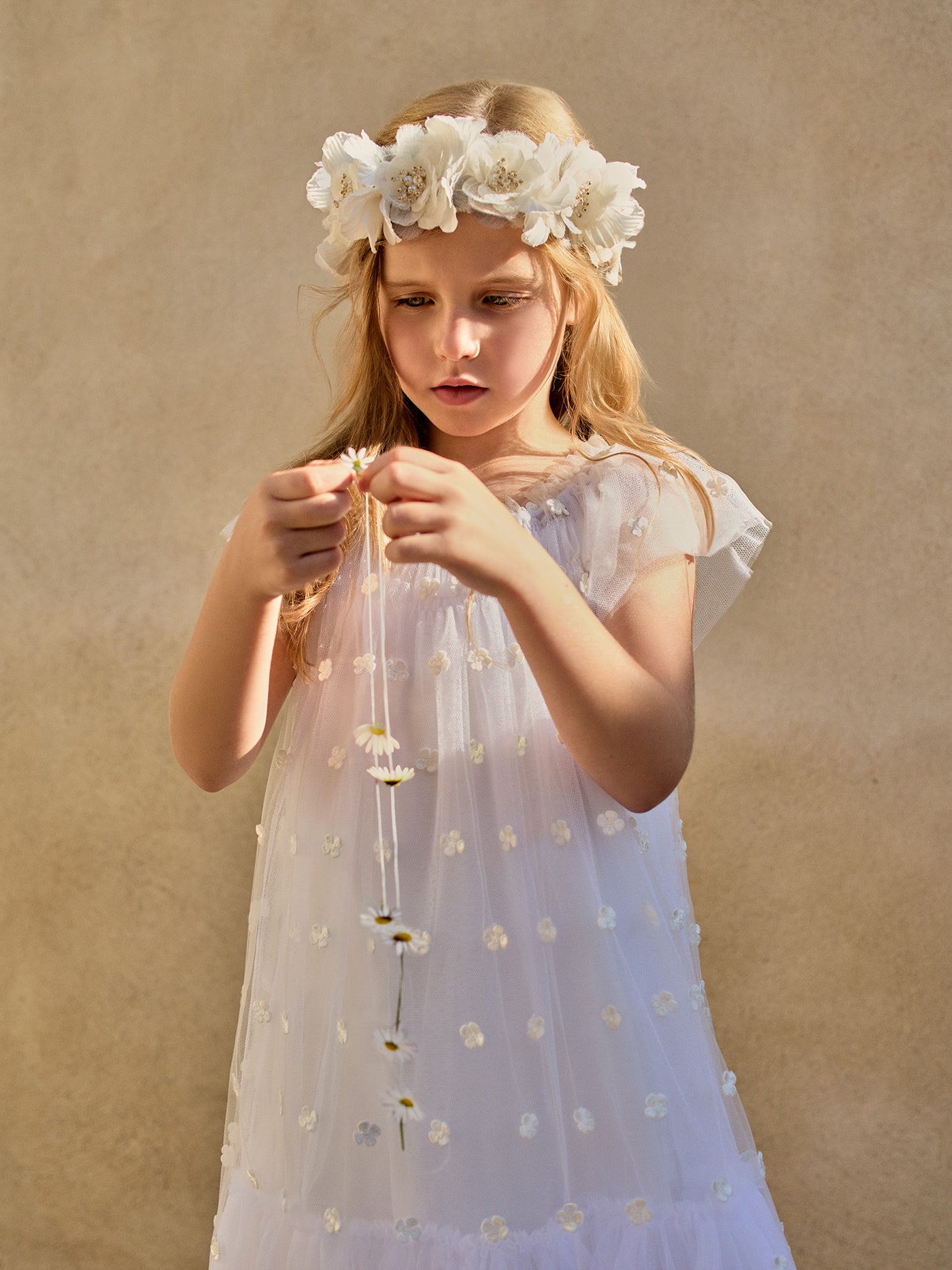 Lisabeth dress in tulle embroidered with flowers