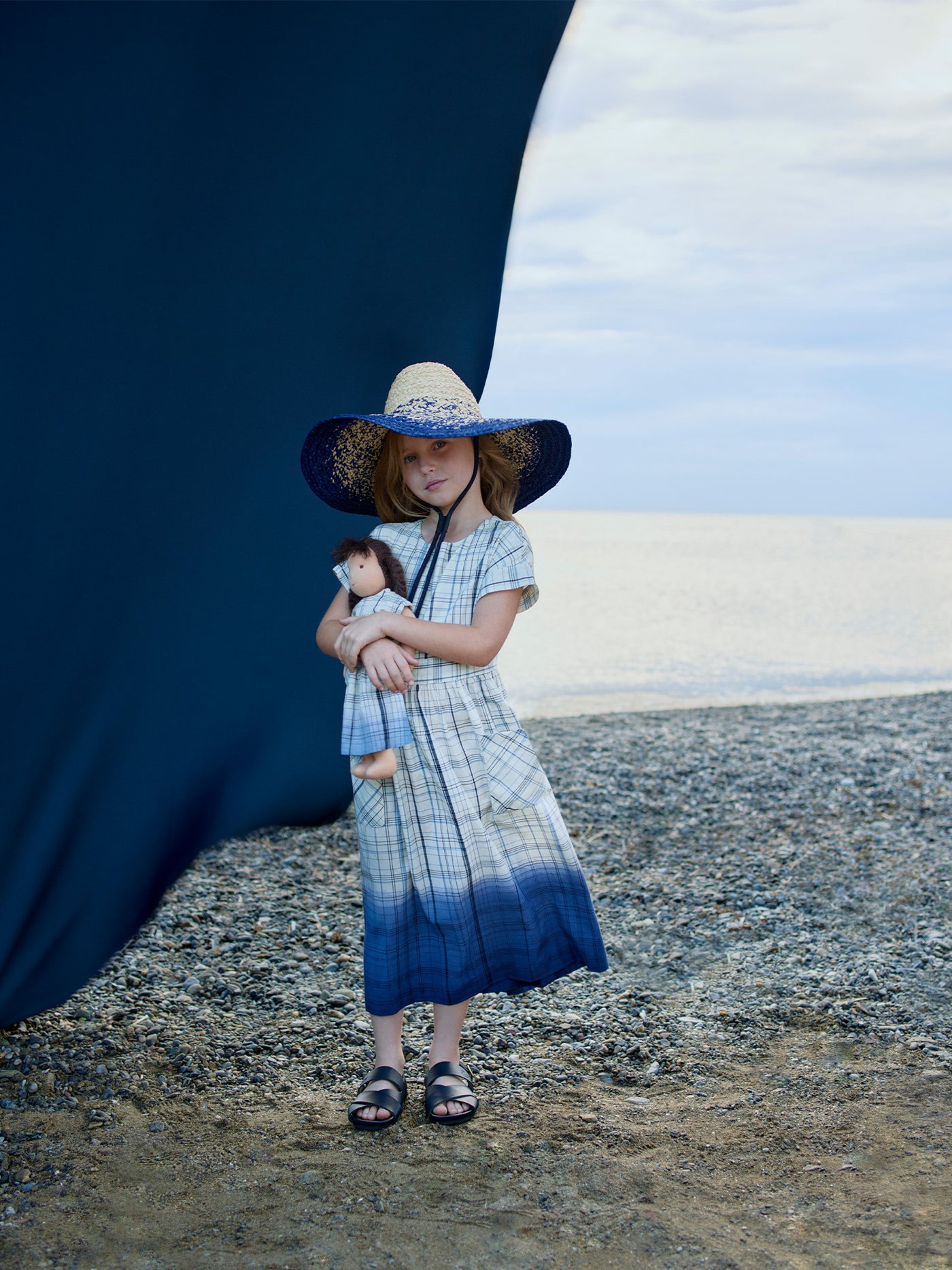 Edelweiss checkered and overdyed dress