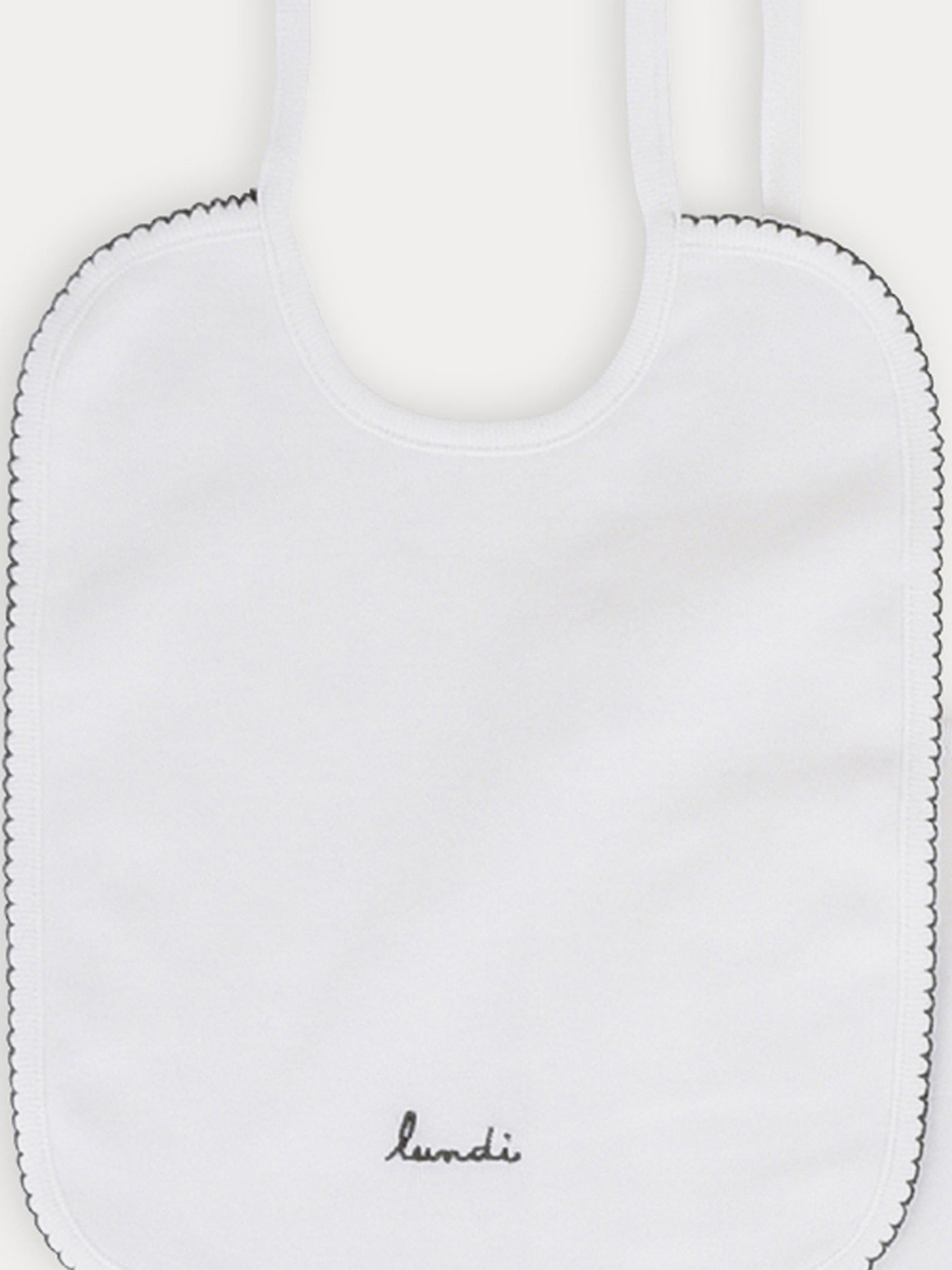 Set of embroidered bibs White