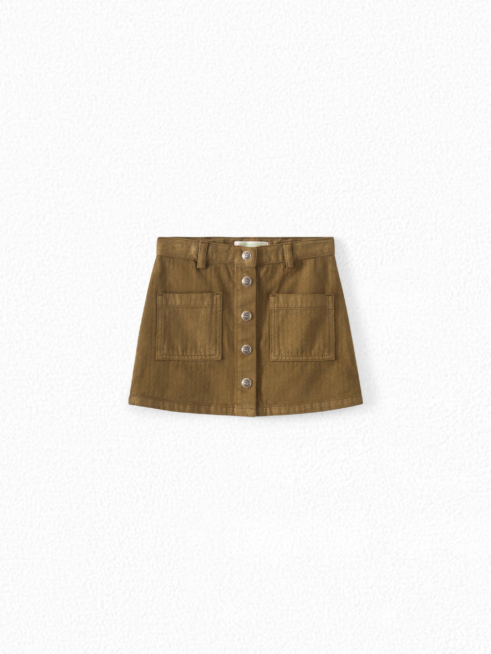 Mini Skirt with Snap Buttons for Girls light khaki
