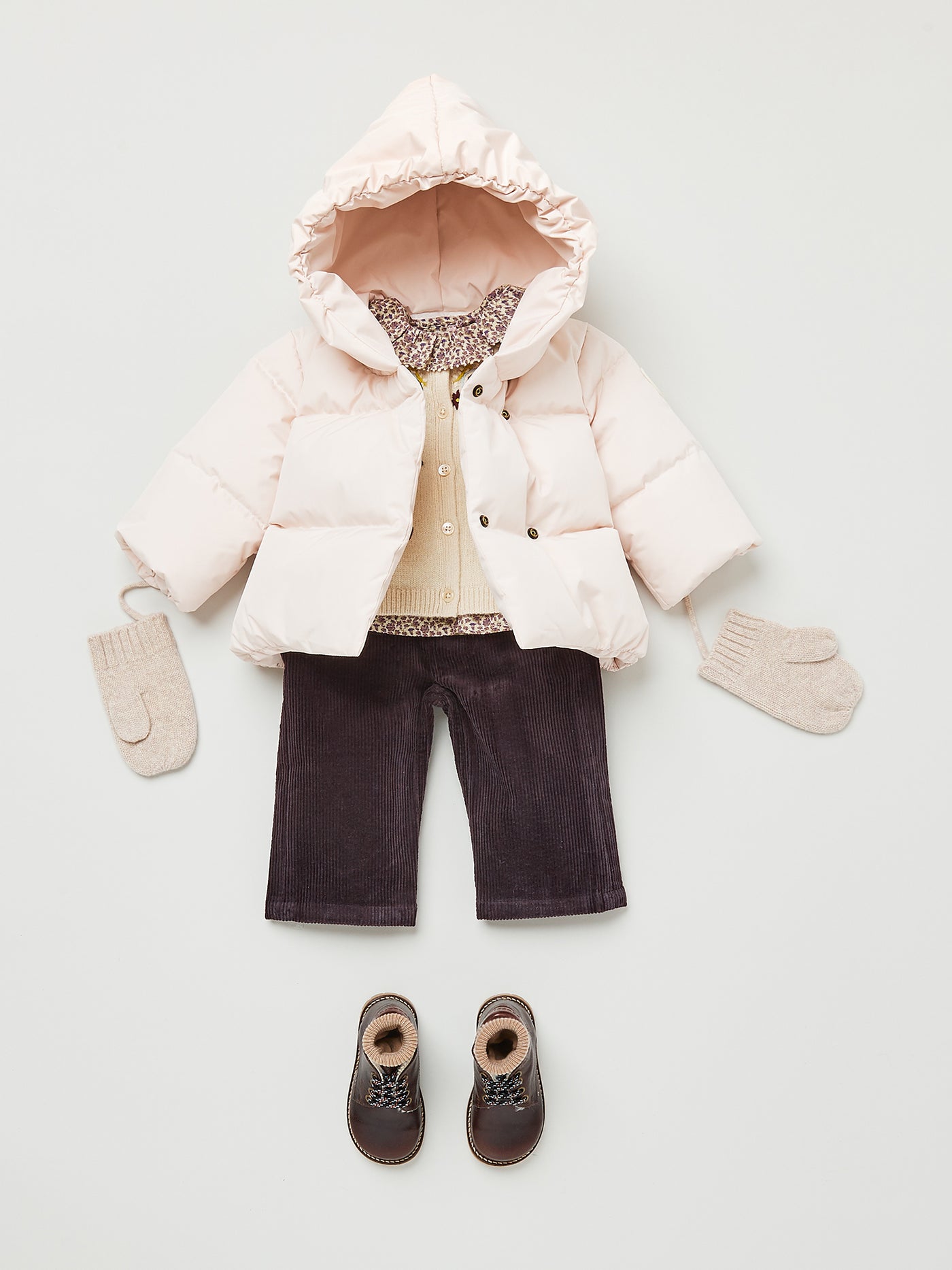Baby Brandy down jacket in pink - Bonpoint